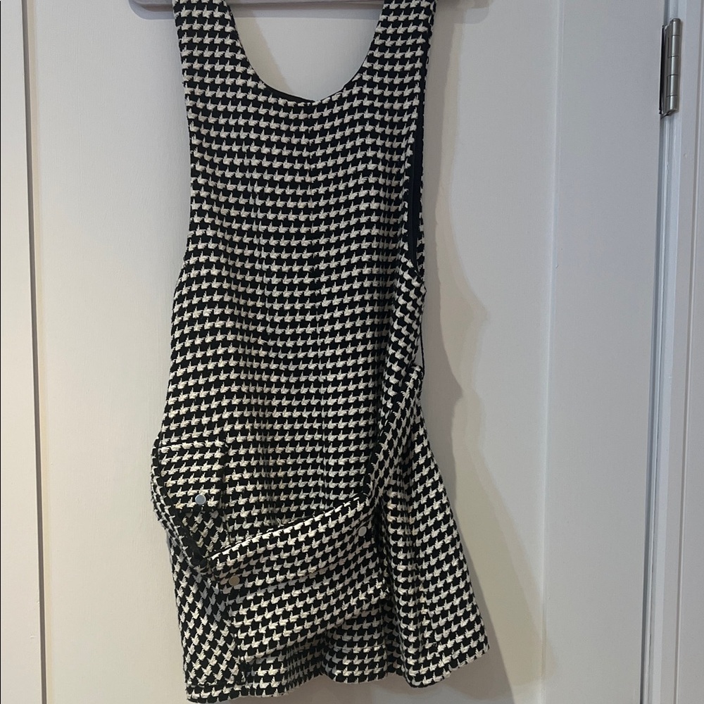 Zara Black and White Houndstooth Kids Dress